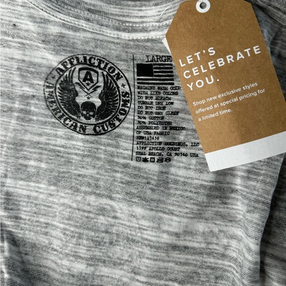 Affliction Men's Short Sleeve Graphic T-shirt -Gray / Black -Various Sizes- NWT - Picture 10 of 11